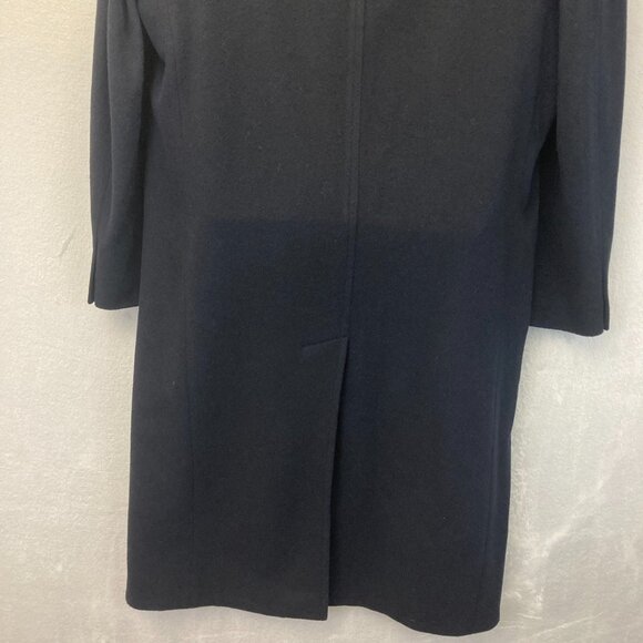 Allyn Saint George Black Cashmere Blend Notch Trench Coat Mens 38 S Overcoat - Picture 16 of 16